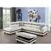 Wilhelmine 103.5" Wide Faux Leather Sofa & Chaise with Ottoman