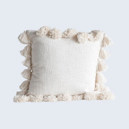 Interlude Luxurious Square Cotton Pillow Cover and Insert