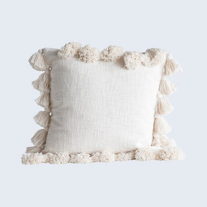 Interlude Luxurious Square Cotton Pillow Cover and Insert