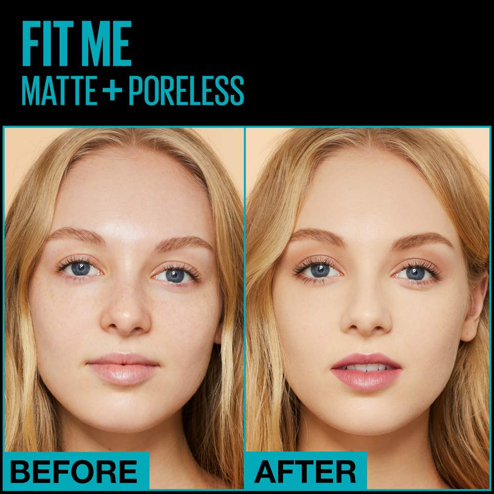 Maybelline Fit Me Matte + Poreless Liquid Foundation Makeup, Fair Porcelain, 1 fl; oz; Oil-Free Foundation