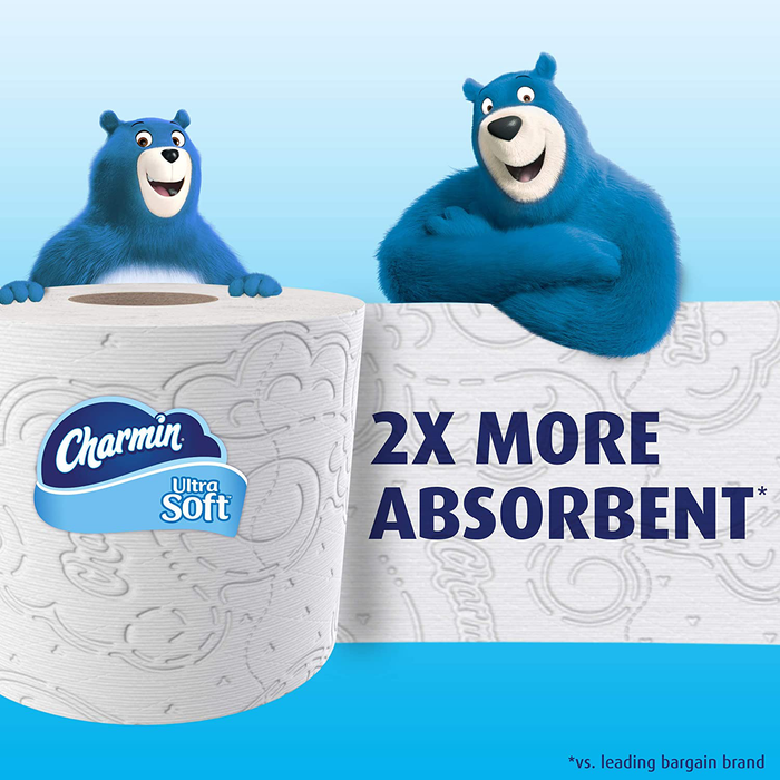 Charmin Ultra Soft Cushiony Touch Toilet Paper, 18 Family Mega Rolls = 90 Regular Rolls