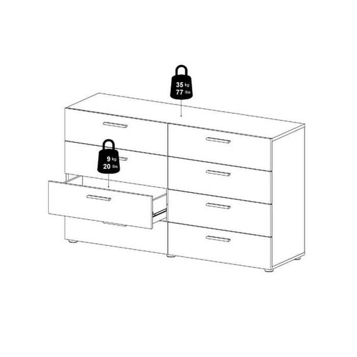 Dendron 8 Drawer 55.12'' W Double Dresser