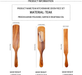 FJNATINH Wooden Spurtles Set, 3 Pcs Natural Teak Kitchen Cooking Utensil Wooden Slotted Spatula for Stirring, Mixing, Serving (3Pcs)