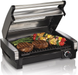 Hamilton Beach Electric Indoor Searing Grill with Viewing Window and Removable Easy-to-Clean Nonstick Plate, 6-Serving, Extra-Large Drip Tray, Stainless Steel (25361)