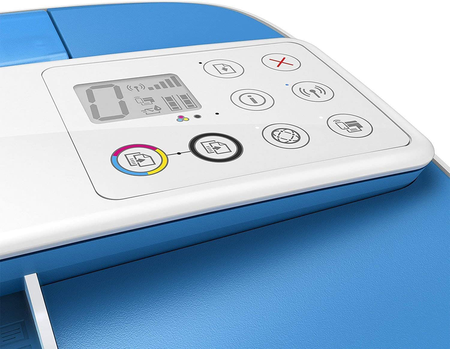 HP DeskJet 3755 Compact All-in-One Wireless Printer, HP Instant Ink, Works with Alexa - Blue Accent (J9V90A)