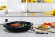 Maxi-Matic Smokeless Indoor Electric BBQ Grill with Glass Lid Dishwasher Safe, PFOA-Free Nonstick, Adjustable Temperature, Fast Heat Up, Low-Fat Meals Easy to Clean Design, 14", Black