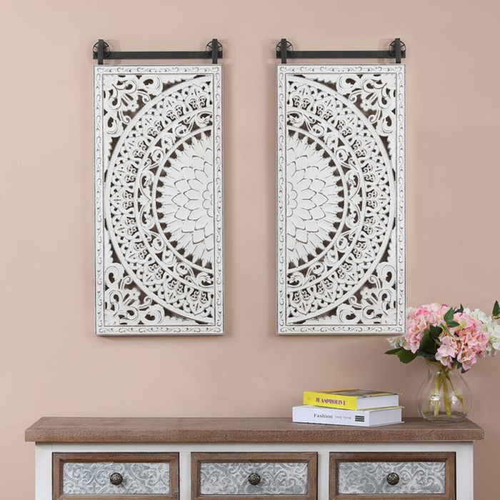 Decorative Carved Floral Wall Décor