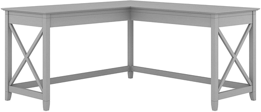 Bush Furniture Key West 60W L Shaped Desk, Cape Cod Gray