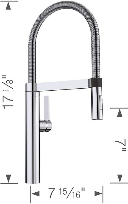 BLANCO, Polished Chrome 441405 CULINA Semi-Pro Kitchen Faucet with Magnetic Handspray, 1.8 GPM