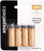 Amazon Basics 4 Pack AA High-Performance Alkaline Batteries, 10-Year Shelf Life, Easy to Open Value Pack