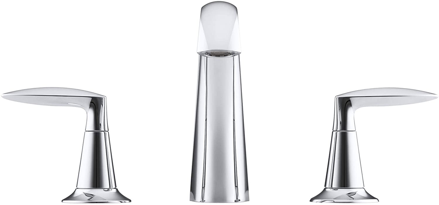 KOHLER Alteo 2-Handle Widespread Bathroom Faucet with Metal Drain Assembly in Polished Chrome, K-45102-4-CP
