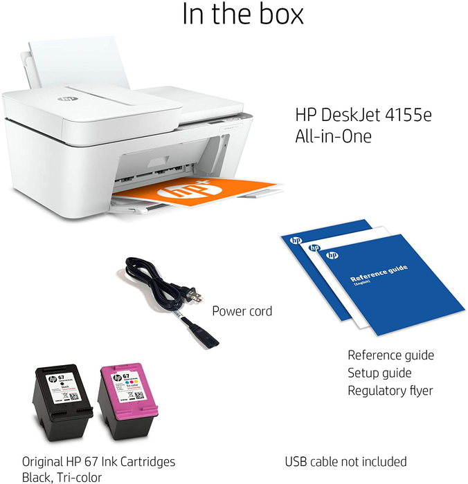 HP DeskJet 4155e All-in-One Wireless Color Printer, with bonus 6 months free Instant Ink with HP+ (26Q90A)