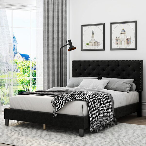 Emanuell Tufted Low Profile Bed