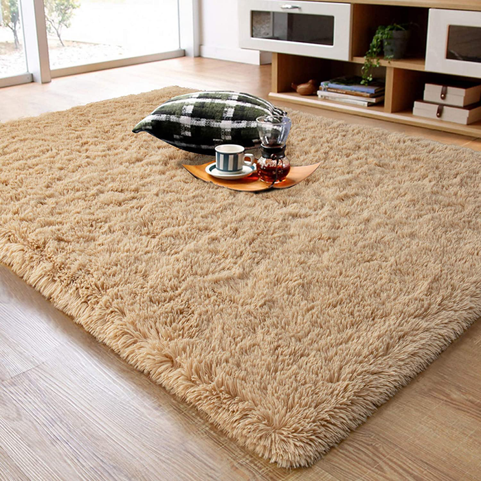 Ompaa Fluffy Rug, Super Soft Fuzzy Area Rugs for Bedroom Living Room - 3' x 5' Large Plush Furry Shag Rug - Kids Playroom Nursery Classroom Dining Room Decor Floor Carpet, Beige