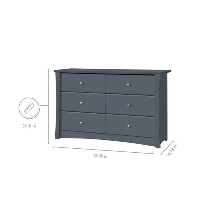 Crescent 6 Drawer Double Dresser