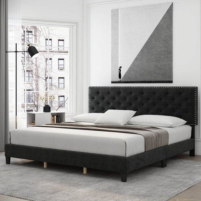 Emanuell Tufted Low Profile Bed