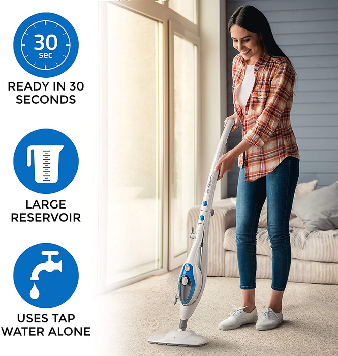 PurSteam Steam Mop Cleaner 10-in-1 with Convenient Detachable Handheld Unit, Laminate/Hardwood/Tiles/Carpet Kitchen - Garment - Clothes - Pet Friendly Steamer Whole House Multipurpose Use