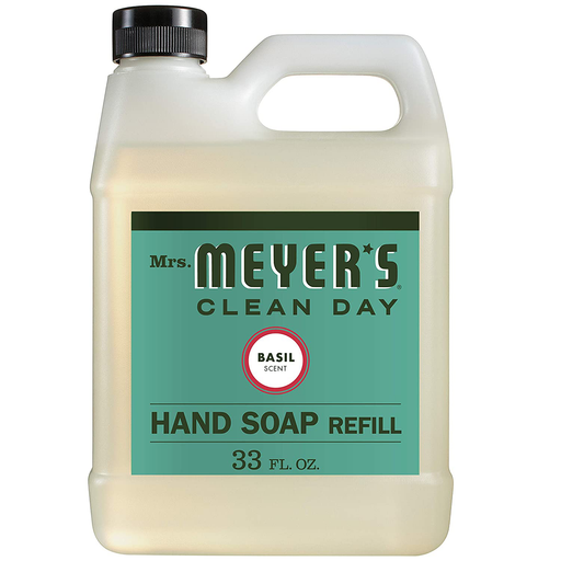 Mrs. Meyer's Clean Day Liquid Hand Soap Refill, Cruelty Free and Biodegradable Hand Wash Formula Made with Essential Oils, Basil Scent, 33 oz