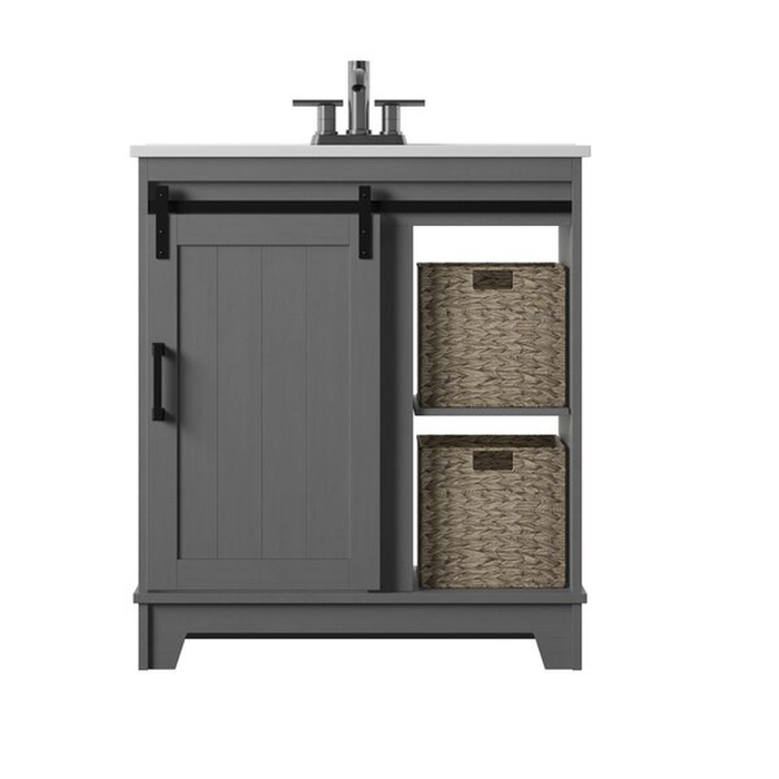 Braylen Sliding Barn Door 36" Single Bathroom Vanity Set