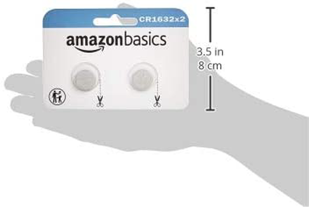 Amazon Basics 2 Pack CR1632 3 Volt Lithium Coin Cell Battery