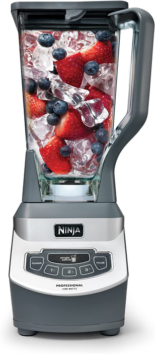 Ninja BL660 Professional Countertop Blender with 1100-Watt Base, 72 Oz Total Crushing Pitcher and (2) 16 Oz Cups for Frozen Drinks and Smoothies, Gray