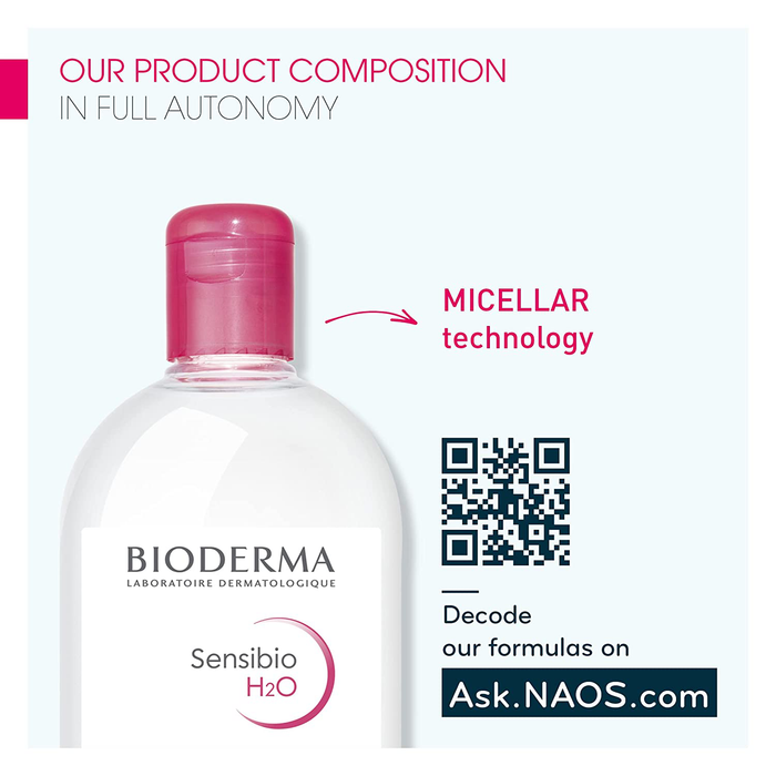 Bioderma - Sensibio - H2O Micellar Water - Makeup Remover Cleanser - Face Cleanser for Sensitive Skin