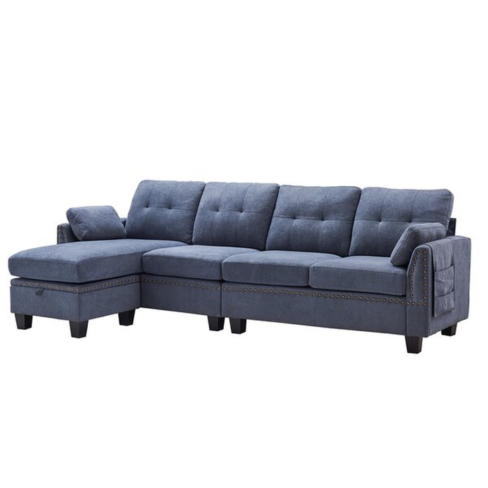Sylvette 102" Wide Reversible Sofa & Chaise with Ottoman