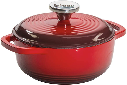 Lodge Enameled Cast Iron Dutch Oven, 1.5-Quart, Red