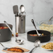 Stainless-Steel Kitchen Utensil Set - 10-piece premium Nonstick & Heat Resistant Kitchen Gadgets, Turner, Spaghetti Server, Ladle, Serving Spoons, Whisk, Tongs, Potato Masher and Utensil Holder