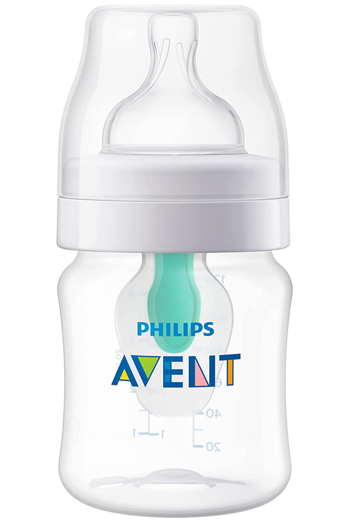 Philips Avent Anti-Colic Baby Bottle with AirFree Vent, 4oz, 1Pk, Clear, SCY701/91