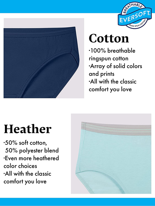 Fruit of the Loom Women's Tag Free Cotton Brief Panties (Regular & Plus Size)