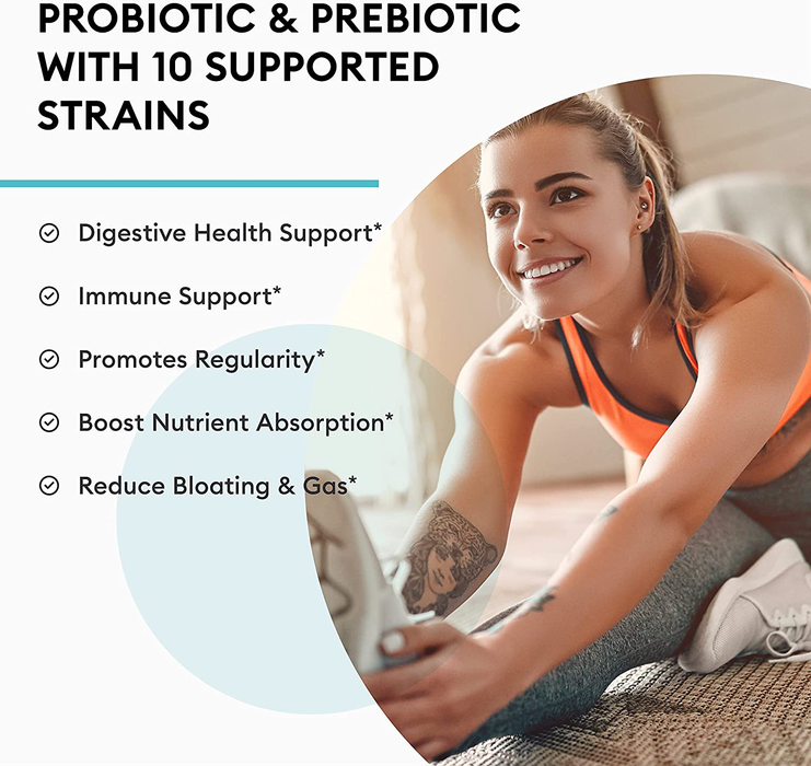 Probiotics 60 Billion CFU - Probiotics for Women, Probiotics for Men and Adults, Natural, Shelf Stable Probiotic Supplement with Organic Prebiotic, Acidophilus Probiotic