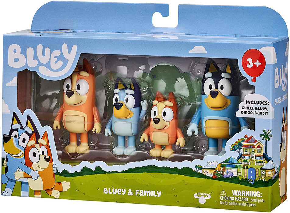 Bluey and Friends 4 Pack of 2.5-3" Poseable Figures