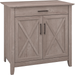 Bush Furniture Key West Secretary Desk with Keyboard Tray and Storage Cabinet in Washed Gray