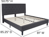 Flash Furniture Roxbury King Size Tufted Upholstered Platform Bed in Dark Gray Fabric