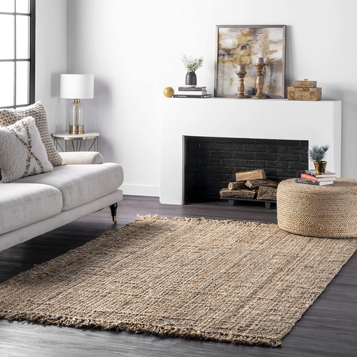 nuLOOM Hand Woven Chunky Natural Jute Farmhouse Accent Rug, 2 ft x 3 ft