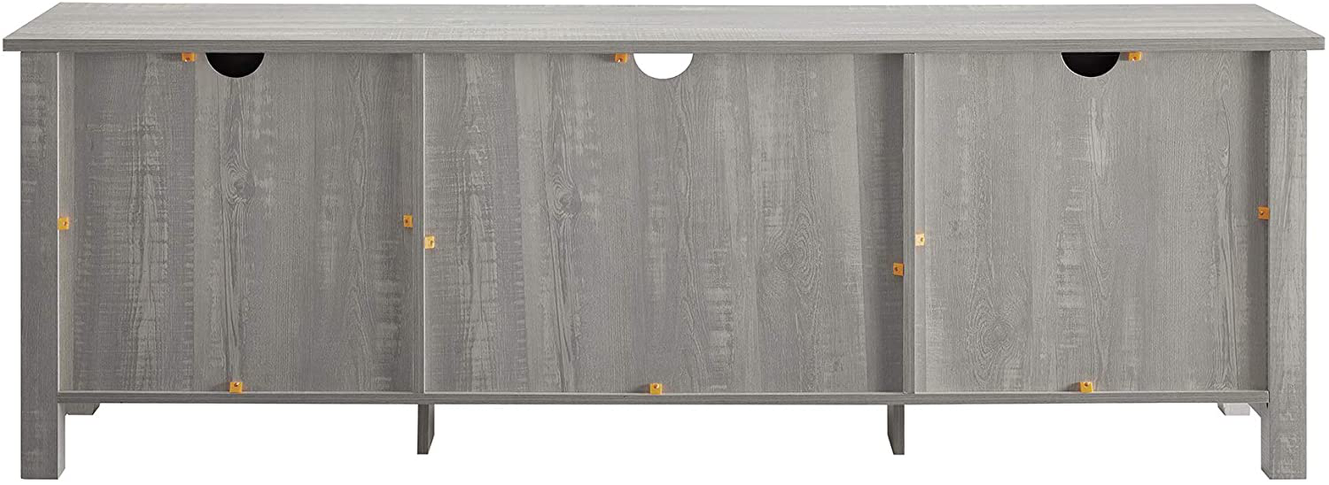 Walker Edison Ashbury Coastal Style Grooved Door TV Stand for TVs up to 80 Inches, 70 Inch, Stone Grey