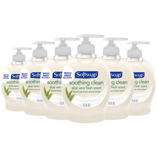 Softsoap Moisturizing Liquid Hand Soap, Soothing Clean Aloe Vera - 7.5 Fluid Ounces (6 Pack)