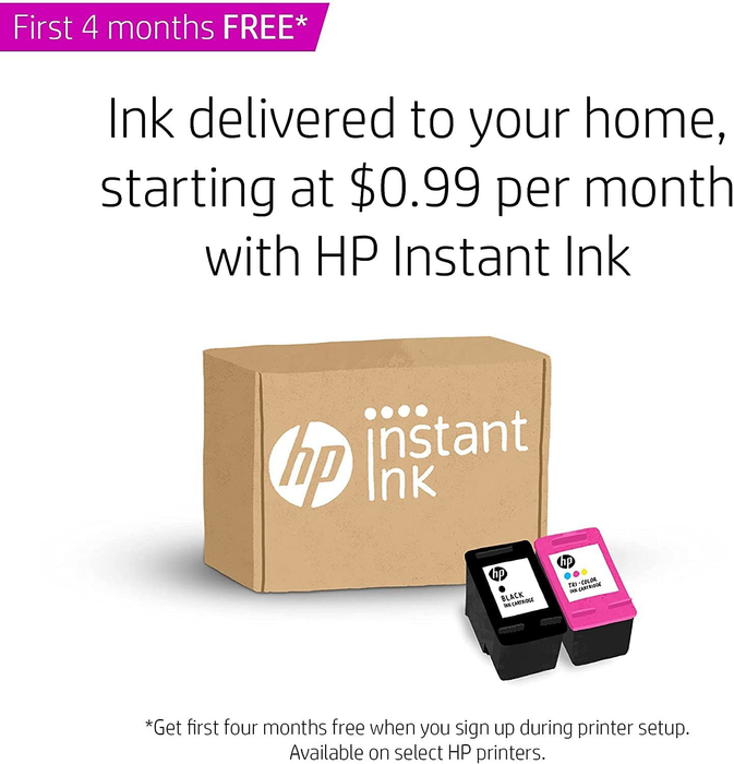 HP DeskJet 3755 Compact All-in-One Wireless Printer, HP Instant Ink, Works with Alexa - Blue Accent (J9V90A)