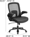 Flash Furniture HERCULES Series Big & Tall 500 lb. Rated Black Mesh/LeatherSoft Executive Ergonomic Office Chair with Adjustable Lumbar