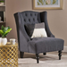 Christopher Knight Home Toddman High-Back Fabric Club Chair, Dark Charcoal