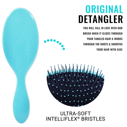 Wet Brush Original Detangler Hair Brush - Aqua - Exclusive Ultra-Soft IntelliFlex Bristles - Glide Through Tangles With Ease For All Hair Types - For Women, Men, Wet And Dry Hair