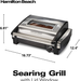 Hamilton Beach Electric Indoor Searing Grill with Viewing Window and Removable Easy-to-Clean Nonstick Plate, 6-Serving, Extra-Large Drip Tray, Stainless Steel (25361)