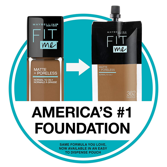 Maybelline Fit Me Matte + Poreless Liquid Foundation Makeup, Fair Porcelain, 1 fl; oz; Oil-Free Foundation