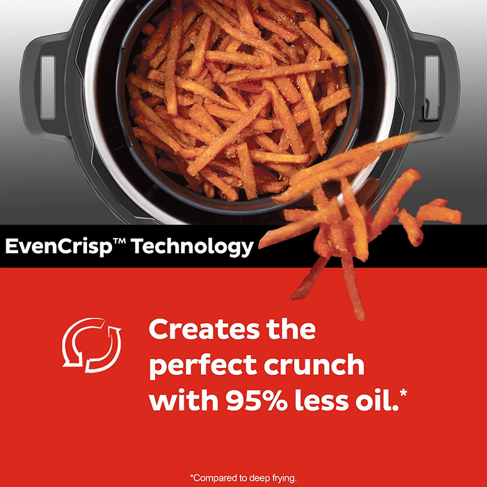 Instant Pot Duo Crisp 11-in-1 Electric Pressure Cooker with Air Fryer Lid, 8 Quart Stainless Steel/Black, Air Fry, Roast, Bake, Dehydrate, Slow Cook, Rice Cooker, Steamer, Sauté