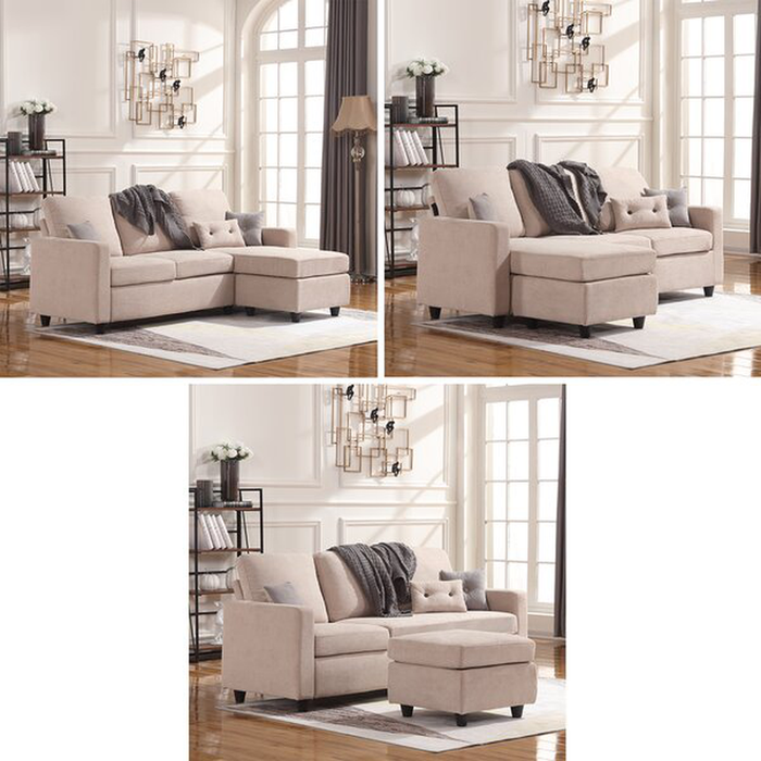 Sylvette 78.5" Wide Reversible Sofa & Chaise with Ottoman