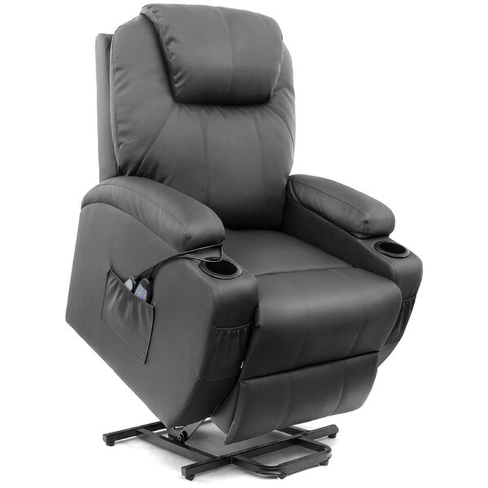 Faux Leather Power Reclining Heated Massage Chair