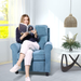 Recliner Chair, Living Room Chair Fabric Push Back Single Reclining Sofa Home Theater Seating Indoor Lounge Furniture for Bedroom, and Other Home Spaces, Blue