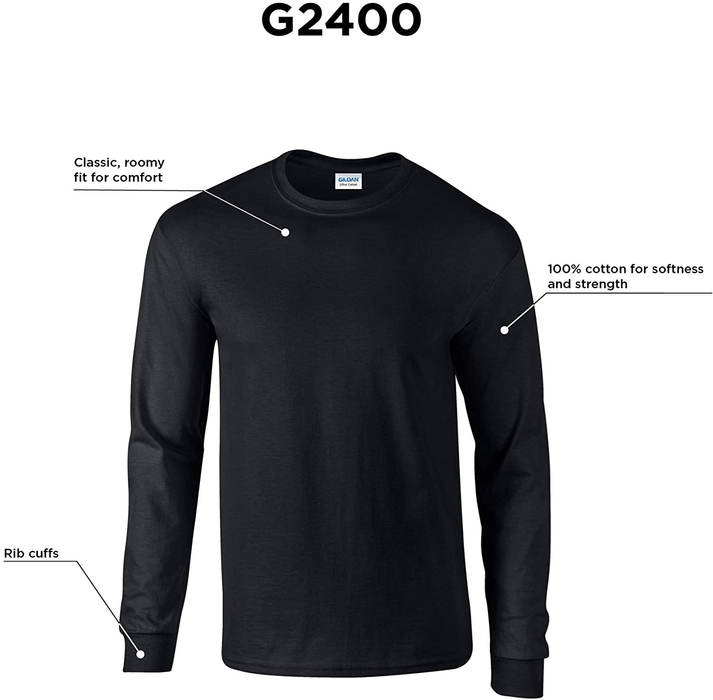 Gildan Men's Ultra Cotton Long Sleeve T-Shirt, Style G2400, Multipack
