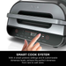 Ninja FG551 Foodi Smart XL 6-in-1 Indoor Grill with 4-Quart Air Fryer Roast Bake Dehydrate Broil and Leave-In Thermometer, with Extra Large Capacity, and a Stainless Steel Finish